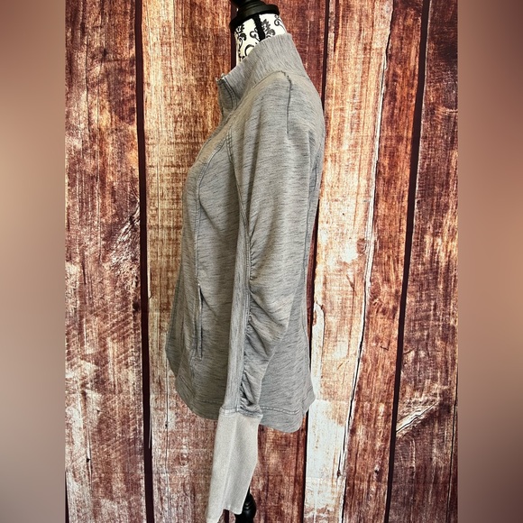 FP Movement by Free People | Marled Gray Ruched Zip-Up Jacket - Picture 6 of 15